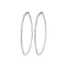 Créoles Empierrées Cubis Zirconium Microserti 5CM Argent 925/000 Rhodié