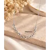 Collier Chaîne Maillons Grains de Café En Argent Massif 925/1000 Rhodié