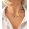 Collier Chaîne Maillons Grains de Café En Argent Massif 925/1000 Rhodié