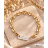 Bracelet Maille Grain De Café 19 CM Plaqué or 18 Carats 750/000