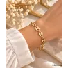 Bracelet Maille Grain De Café 19 CM Plaqué or 18 Carats 750/000