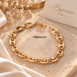 Bracelet Maille Grain De Café 19 CM Plaqué or 18 Carats 750/000