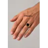 Bague Chevalière Onyx Plaqué Or 18 CARATS T50 à T68