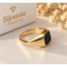 Bague Chevalière Onyx Plaqué Or 18 CARATS T50 à T68