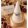 Bague Pierres Naturelles Agate Bleu et Nacre En Plaqué or 18 Carats 750/1000