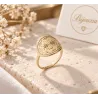 Bague Pièce Médaille Motif Croix En Plaqué or 18 Carats 750/000 T50à 60