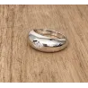 Bague Jonc Bombée Solitaire Zirconium En Plaqué Argent 925/000 12MICRONS Rhodié
