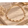 Chaîne Maillons Rectangulaires 60CM En Plaqué Or 18 Carats 750/1000 Bijoux MIXTE