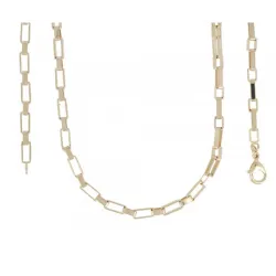Chaîne Maillons Rectangulaires 60CM En Plaqué Or 18 Carats 750/1000 Bijoux MIXTE