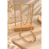 Chaîne Maillons Entrelacés 60CM En Plaqué Or 18 Carats 750/1000 Bijoux MIXTE