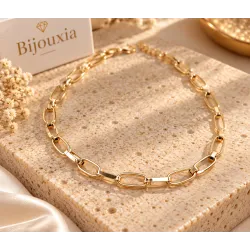 Chaîne Maillons Entrelacés 60CM En Plaqué Or 18 Carats 750/1000 Bijoux MIXTE