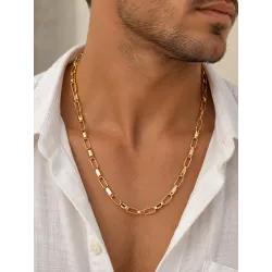 Chaîne Maillons Entrelacés 60CM En Plaqué Or 18 Carats 750/1000 Bijoux MIXTE