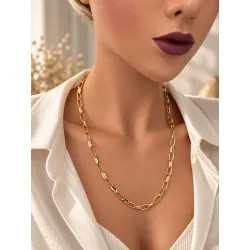 Chaîne Maillons Entrelacés 60CM En Plaqué Or 18 Carats 750/1000 Bijoux MIXTE