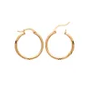 Boucles D'oreilles Créoles Diamètre 2cm motifs ciselés en plaqué or 18 carats 750/000