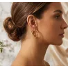Boucles D'oreilles Créoles Diamètre 2cm motifs ciselés en plaqué or 18 carats 750/000
