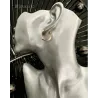 Boucles D'oreilles Créoles Diamètre 2cm motifs ciselés en plaqué or 18 carats 750/000