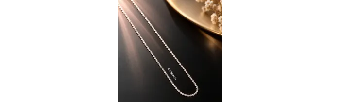Chaîne Maille corde 45 cm x 1.75 mm En Argent Massif 925/1000 Rhodié Poinçonné