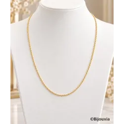 Chaîne Maille corde 45 cm x 1.75 mm En Plaqué Or 18 Carats 750/000