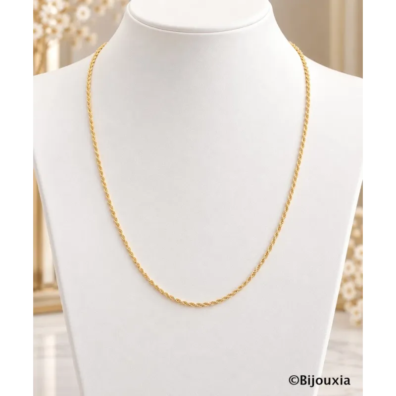 Chaîne Maille corde 45 cm x 1.75 mm En Plaqué Or 18 Carats 750/000