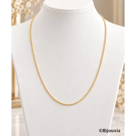 Chaîne Maille corde 45 cm x 1.75 mm En Plaqué Or 18 Carats 750/000