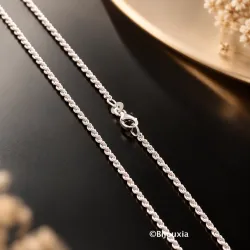 Chaîne Maille corde 45 cm x 2 mm En Argent Massif 925/1000