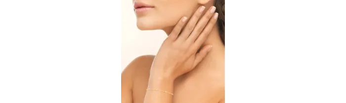 Bracelet maille gourmette ornées de fines boules En Plaqué or 18 Carats 750/1000
