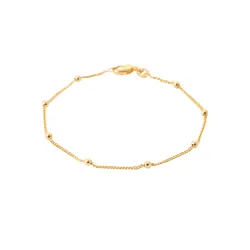 Bracelet maille gourmette ornées de fines boules En Plaqué or 18 Carats 750/1000