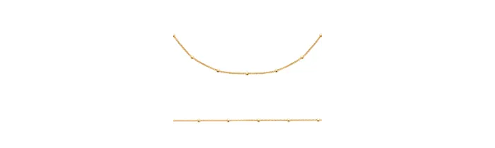 Chaîne maille gourmette ornées de fines boules En Plaqué or 18 Carats 750/1000