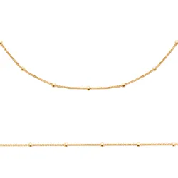 Chaîne maille gourmette ornées de fines boules En Plaqué or 18 Carats 750/1000
