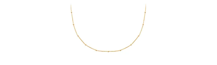 Chaîne maille gourmette ornées de fines boules En Plaqué or 18 Carats 750/1000