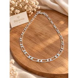 Chaîne Maille Figaro 5MM X 50 CM Argent Massif 925/1000 Bijoux Homme