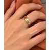 Bague 3 Anneaux Tricolore Argent 925 et Plaqué or 18 Carats T48 à 70