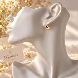 Boucles D'oreilles Goutte D'eau Plaqué Or 18 Carats 750/1000