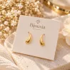 Boucles D'oreilles Goutte D'eau Plaqué Or 18 Carats 750/1000