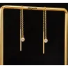 Boucles d'oreilles Chaîne Traversante Oxyde de Zirconium Plaqué or 18 Carats