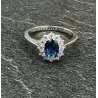 Bague Marquise Saphir Zirconium Taille 50 Argent Massif 925/000 Rhodié