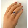 Bague Marquise Saphir Zirconium Taille 50 Argent Massif 925/000 Rhodié