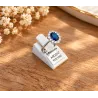 Bague Marquise Saphir Zirconium Taille 50 Argent Massif 925/000 Rhodié