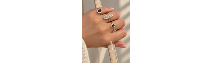 Bague Marquise Saphir Zirconium Taille 50 Argent Massif 925/000 Rhodié