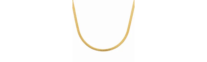 Collier maille miroir - maille plate serpent en acier inoxydable doré 45cm