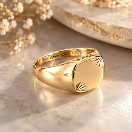 Bague Chevalière Plaqué or 18 Carats 750/1000 CHOIX Tailles 50 à 68 MIXTE