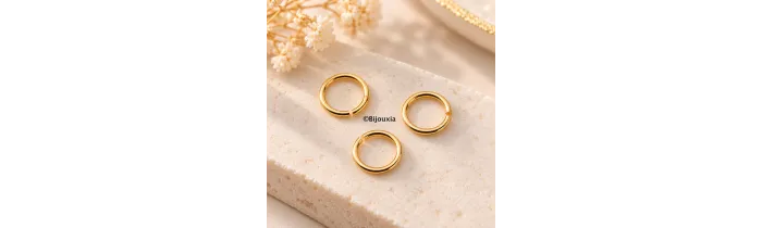 Anneau De Jonction Diamètre 7,5MM Ouvert Apprêt Pour Collier/Bracelet Plaqué or 18 Carats