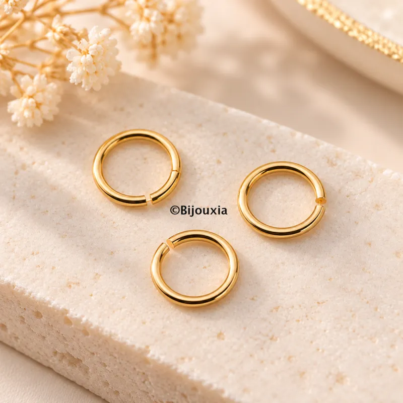 Anneau De Jonction Diamètre 7,5MM Ouvert Apprêt Pour Collier/Bracelet Plaqué or 18 Carats