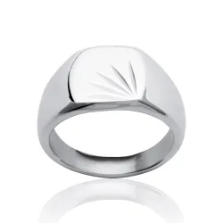 Bague Chevalière Mixte En Acier Inoxydable T58 à 68