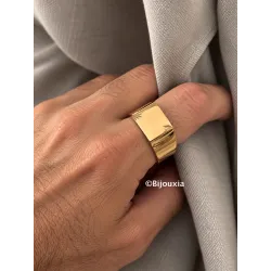 Bague Chevalière Plaqué or 18 Carats 750/1000 CHOIX Tailles 52 à 70 MIXTE
