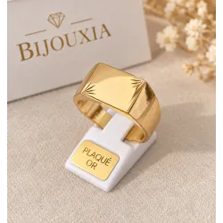 Bague Chevalière Plaqué or 18 Carats 750/1000 CHOIX Tailles 50 à 70 MIXTE