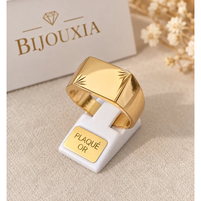 Bague Chevalière Plaqué or 18 Carats 750/1000 CHOIX Tailles 52 à 70 MIXTE