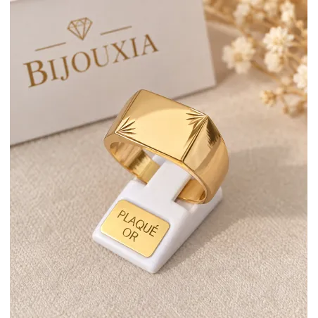 Bague Chevalière Plaqué or 18 Carats 750/1000 CHOIX Tailles 52 à 70 MIXTE