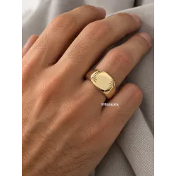 Bague Chevalière Plaqué or 18 Carats 750/1000 CHOIX Tailles 50 à 68 MIXTE
