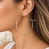 Créoles Lisses Diamètre 6cm Lisses En Acier Inoxydable Argenté